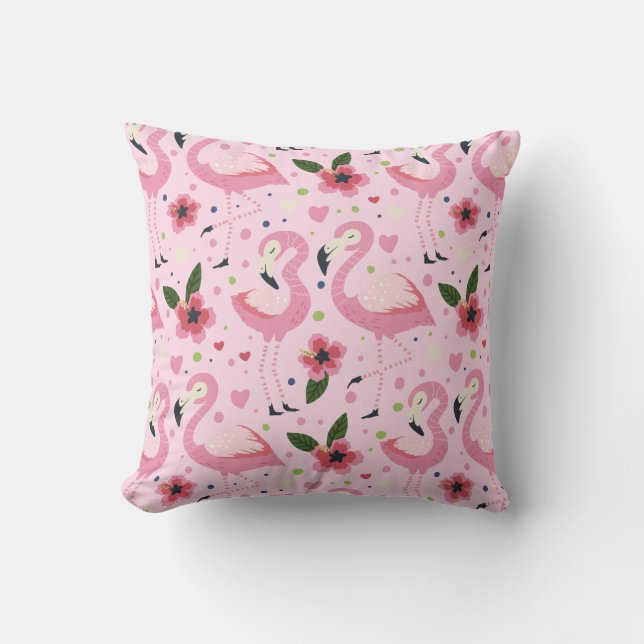Flamingo Sommar Kollektion En Design 9 Kudde (Framsida)