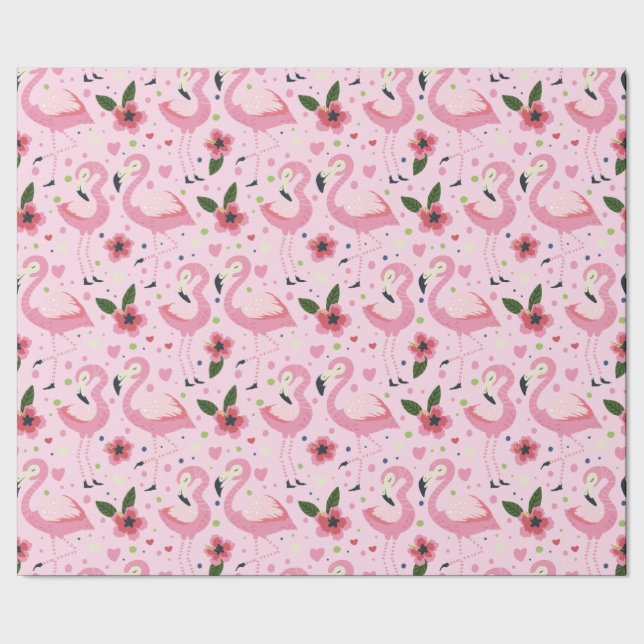 Flamingo Sommar Kollektion En Design 9 Presentpapper (Seam)
