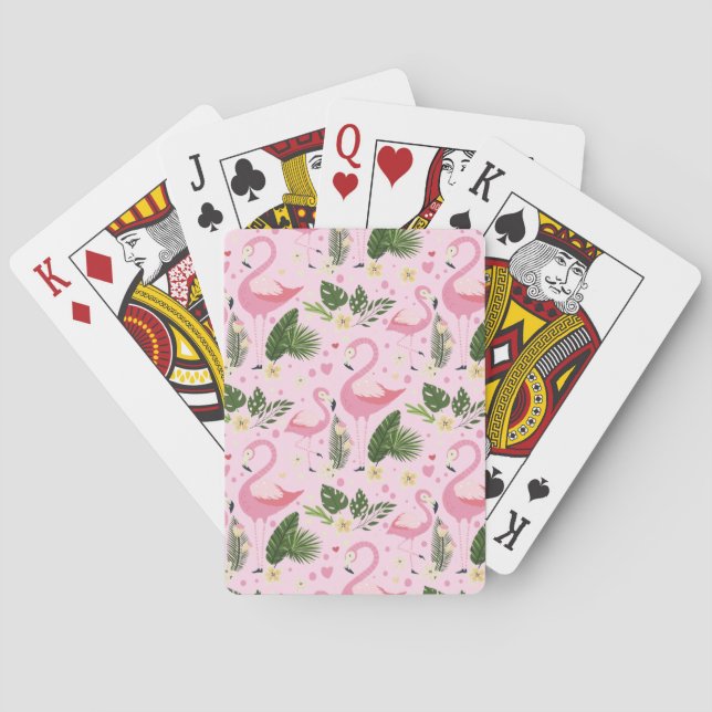Flamingo Sommar Kollektion Ett Design 8 Casinokort (Baksidan)