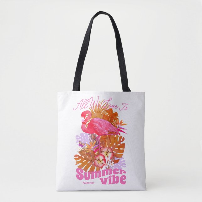 Flamingo sommar  tygkasse (Framsida)