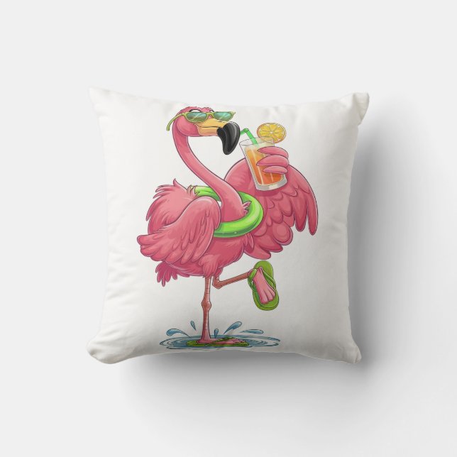 Flamingo Sommar Vacation Kudde (Framsida)