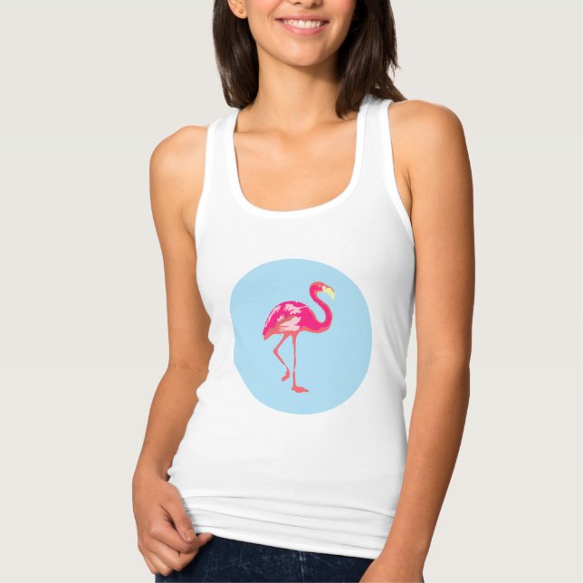 Flamingo, sommaren linne med racerback  (Framsida)