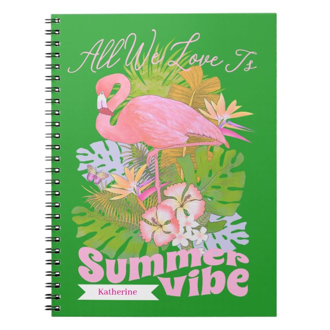Flamingo sommargrön anteckningsbok (Framsidan)