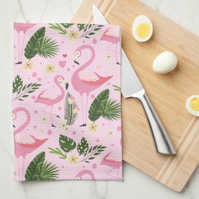 Flamingo Sommarsamling 1 Design 8 Kökshandduk (Vikt i Fjärdedel)