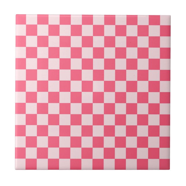 Flamingo sorbet checkerboard pattern kakelplatta (Framsidan)