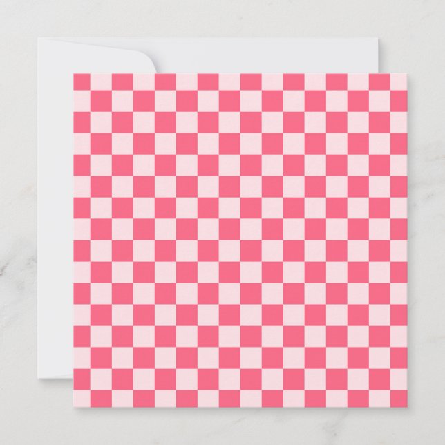Flamingo sorbet checkerboard pattern tack kort (Framsida)