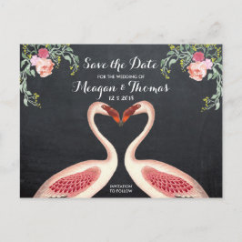 Flamingo Spara datum vykort kritskriftsstil