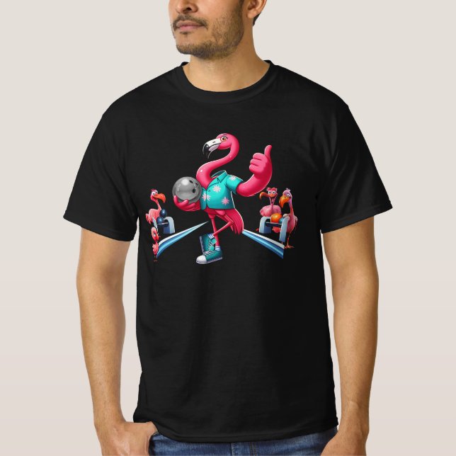 Flamingo Spela Bowling Graphic Art Bowlareare Bowl T Shirt (Framsida)