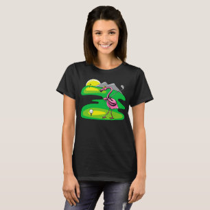 Flamingo spelar golf flamingo älskare golf t-shir t shirt