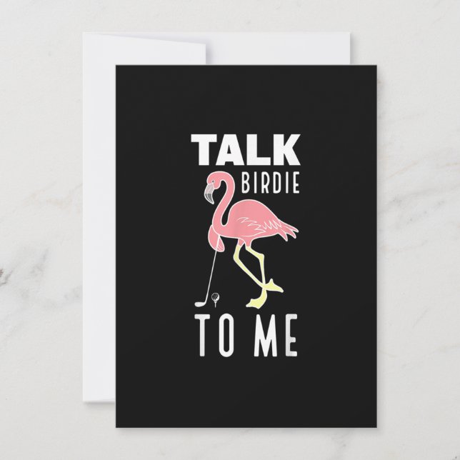 Flamingo spelar Golf Talk Birdie mot mig Golfing F Inbjudningar (Framsida)