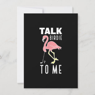 Flamingo spelar Golf Talk Birdie mot mig Golfing F Inbjudningar