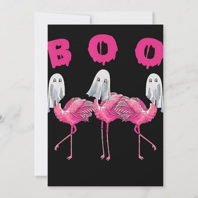 Flamingo | Spökflamingo Boo Halloween-kostym Julkort (Framsida)