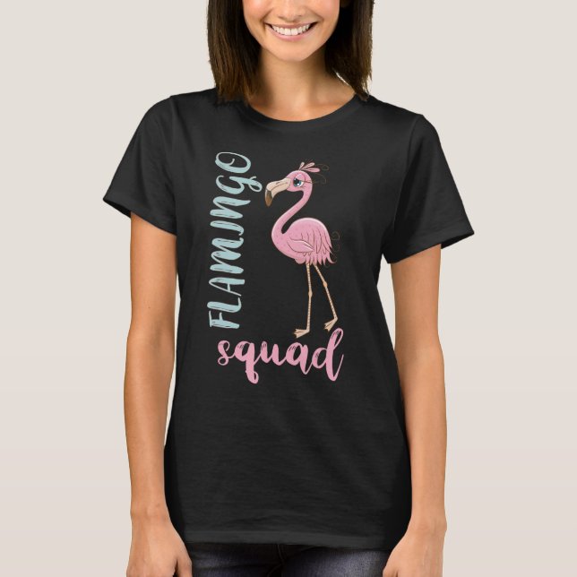 Flamingo Squad Födelsedagsfest Gift Outfit Cute Fl T Shirt (Framsida)