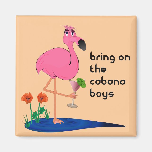 Flamingo Square Magnet (Framsidan)