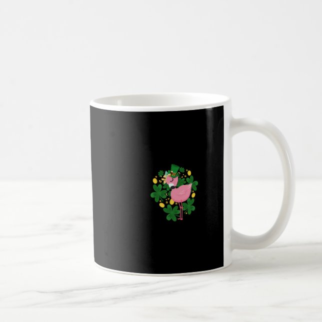Flamingo St Patrick Day Roligt Rosa Bird Älskare G Kaffemugg (Höger)