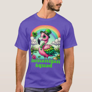 Flamingo St Patricks Älskare Shamrock Lucky Irelan T Shirt