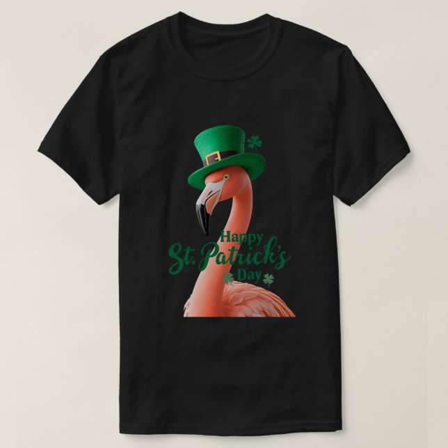 Flamingo St. Patrick's Day T-shirt | Söt irländsk  (Design framsida)