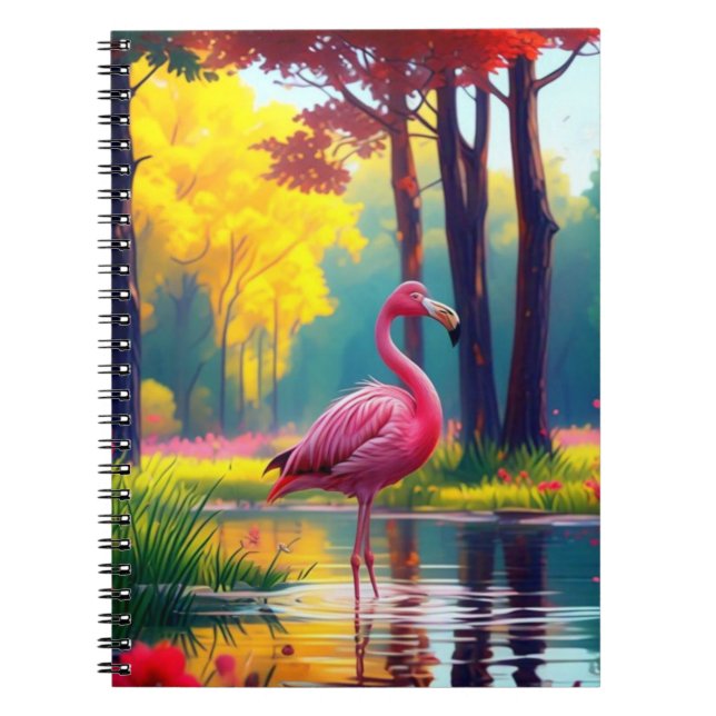 Flamingo Stående i Sjön-36547 Anteckningsbok (Framsidan)