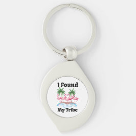 Flamingo Stammens Matchande Ungmö Trip Swirl Silverfärgad Nyckelring