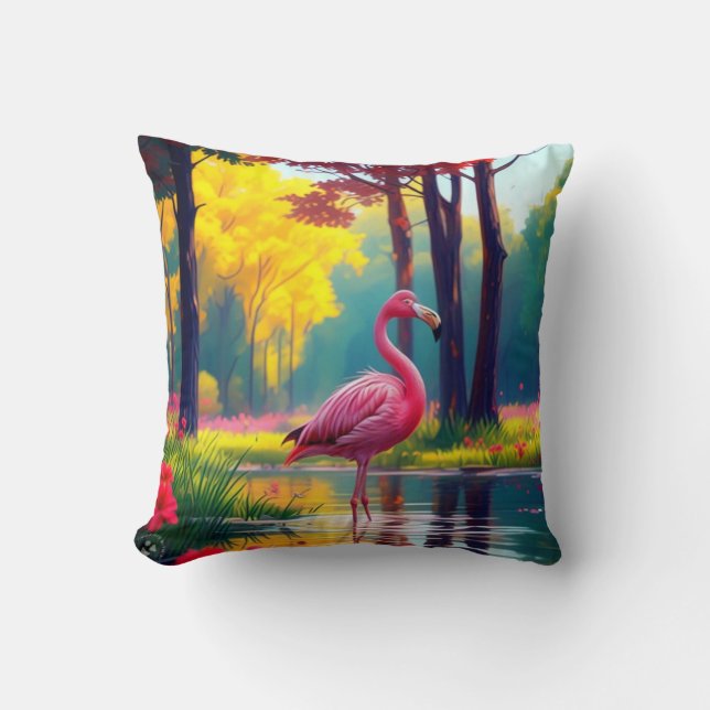 Flamingo ständiga i Sjö-365476 Kudde (Framsida)