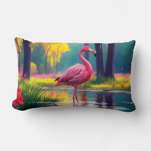 Flamingo ständiga i Sjö-365476 Lumbarkudde (Framsida)