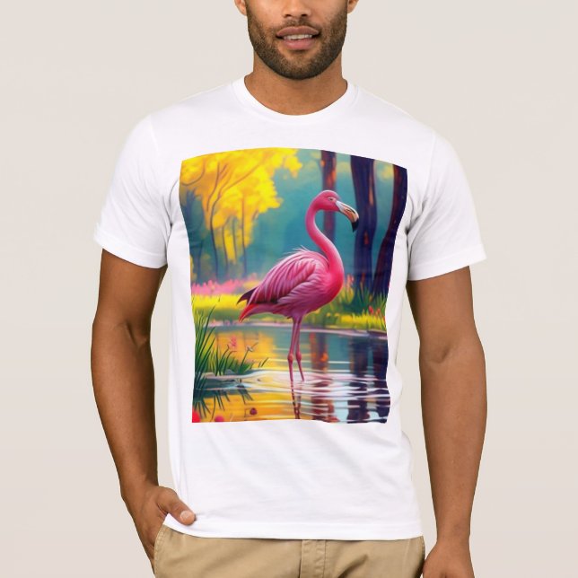 Flamingo ständiga i Sjö-365476 T Shirt (Framsida)