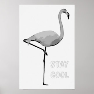 Flamingo "Stanna coola" poster