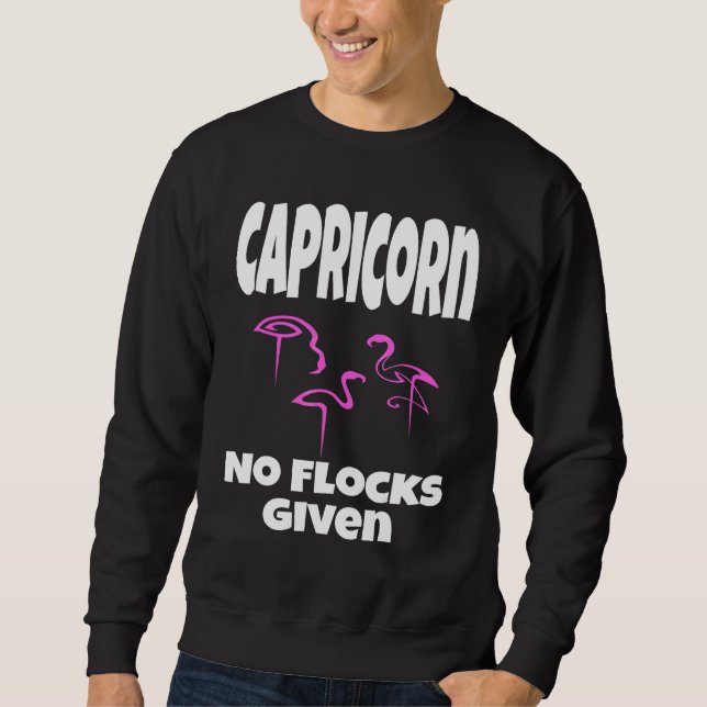 Flamingo Stenbock Inga flockar givna skämt Humor Lång Ärmad Tröja (Framsida)