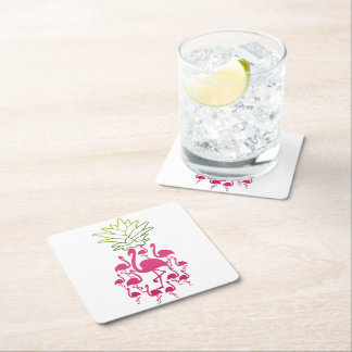 Flamingo Stencoaster| Lover Stencoaster Underlägg Papper Kvadrat