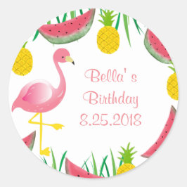 Flamingo Stickers Runt Klistermärke