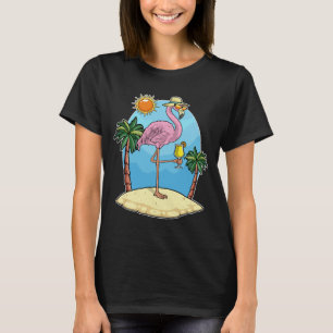 Flamingo Strand Solglasögon Sommar T Shirt