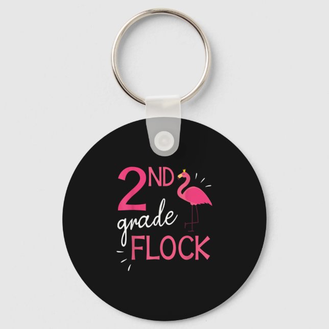 Flamingo Student Senior Lycklig 2:a Klass Flock Nyckelring (Framsida)