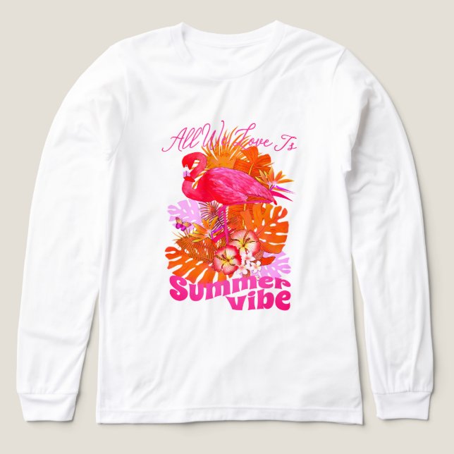 Flamingo Summer Pink T Shirt (Design framsida)