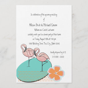 Flamingo Summer Rehearsal Dinner Inbjudningar