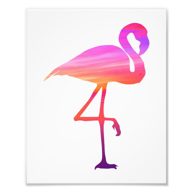 Flamingo Sunset Print Fototryck (Framsidan)