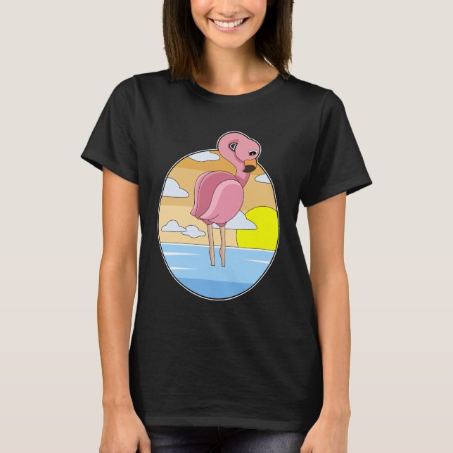 Flamingo Sunset T Shirt (Framsida)