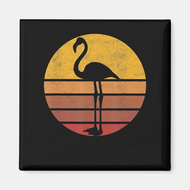 Flamingo |Sunset Trendig Animal Silhouette Flaming Magnet (Framsidan)