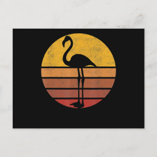 Flamingo Sunset Trendig Animal Silhouette Flaming Meddelande Vykort