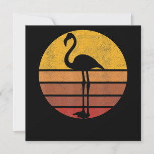 Flamingo Sunset Trendig Animal Silhouette Flamingo Inbjudningar