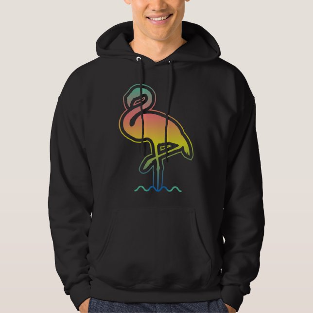 Flamingo Sunset Vibes  Summer Family Vacation Isla Hoodie (Framsida)