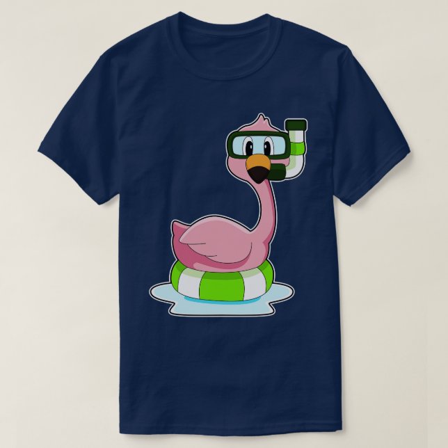 Flamingo Swimming Livbuoy T Shirt (Design framsida)