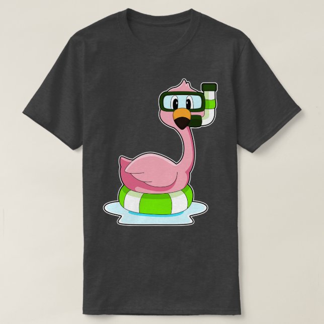 Flamingo Swimming Livbuoy T Shirt (Design framsida)