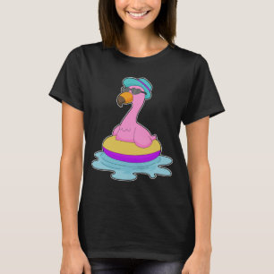 Flamingo Swimming Sunglass T Shirt