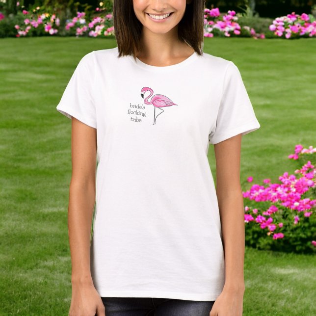 Flamingo Systerbrud Brudtärna Flockning Stam T Shirt (Skapare uppladdad)