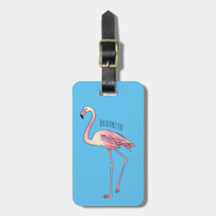 Flamingo-tecknad Bagagebricka