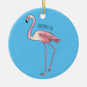 Flamingo-tecknad Julgransprydnad Keramik