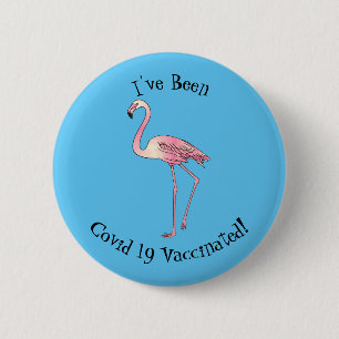 Flamingo-tecknad Knapp
