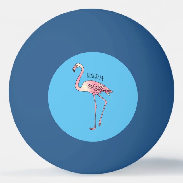 Flamingo-tecknad Pingisboll (Framsidan)