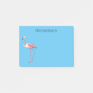 Flamingo-tecknad Post-it Block
