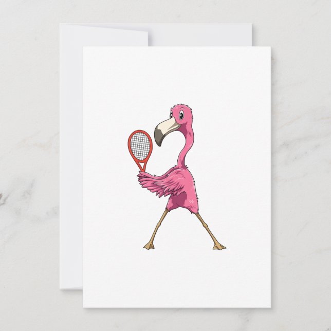 flamingo tennis flamingo som spelar tennis flaming inbjudningar (Framsida)